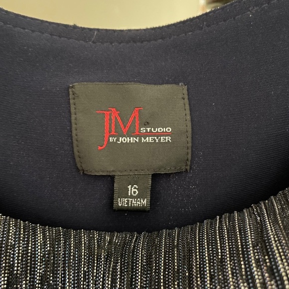 JM studio by John Meyer Elegant Navy and Silver Evening Dress size 16 - Picture 5 of 5